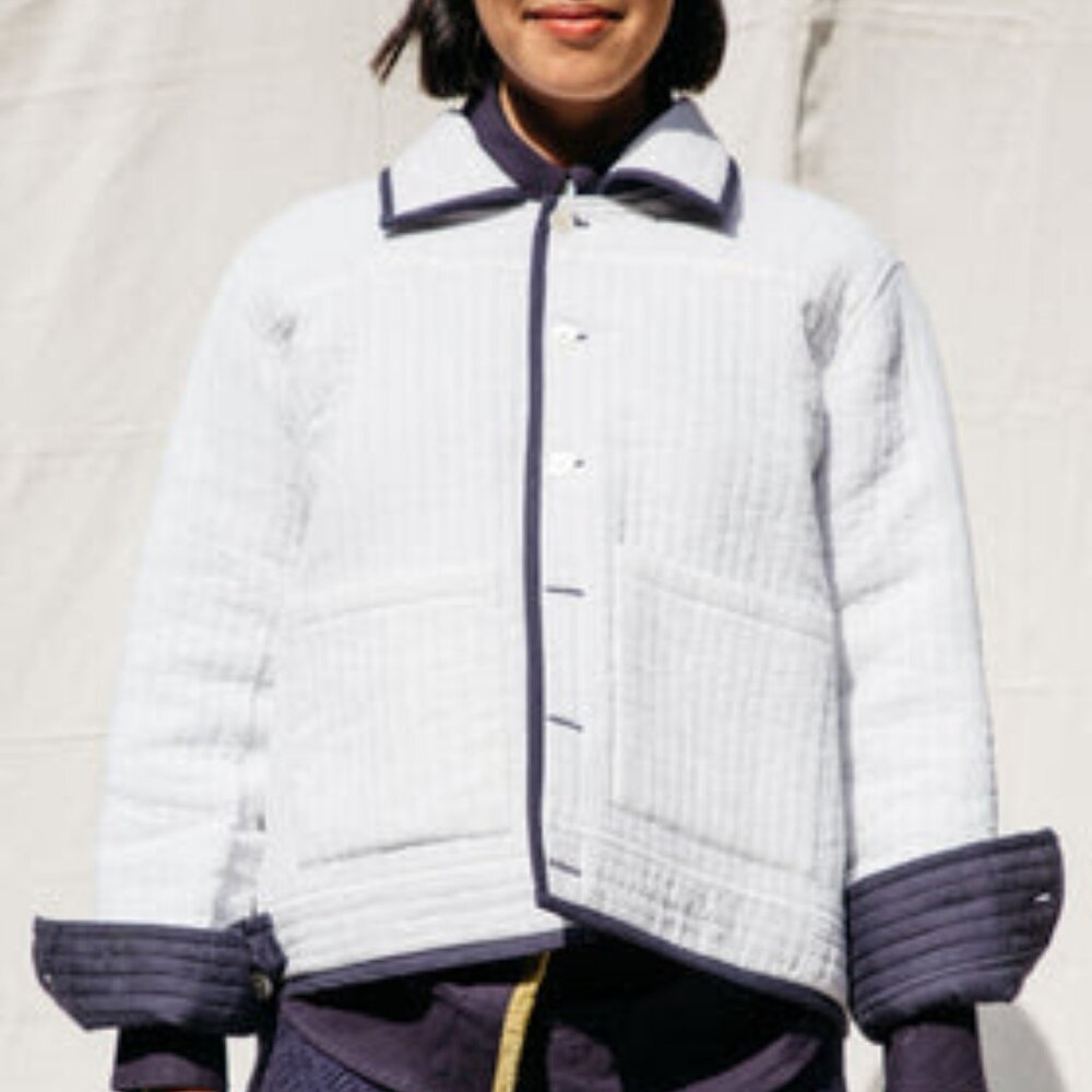 Nikki Chasin 	Fein Reversible Quilted Jacket, Navy/White